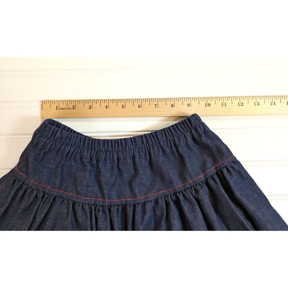 Girls Western Wear Outfit Size 10 Denim Skirt Vest Shirt Floral Costume Handmade - Picture 15 of 16